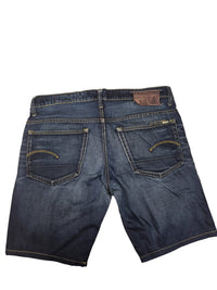 G-Star Raw 3301 Denim Shorts Dark Wash Straight Cut Size 36