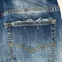 Chrome Hearts Cross Patch Jeans Blue Distressed Denim 34x30 Gothic Luxury Y2K