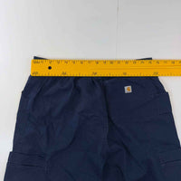 Carhartt Navy Ripstop Cargo Work Trousers Elastic Waist Utility Pants Carpenter Outdoor