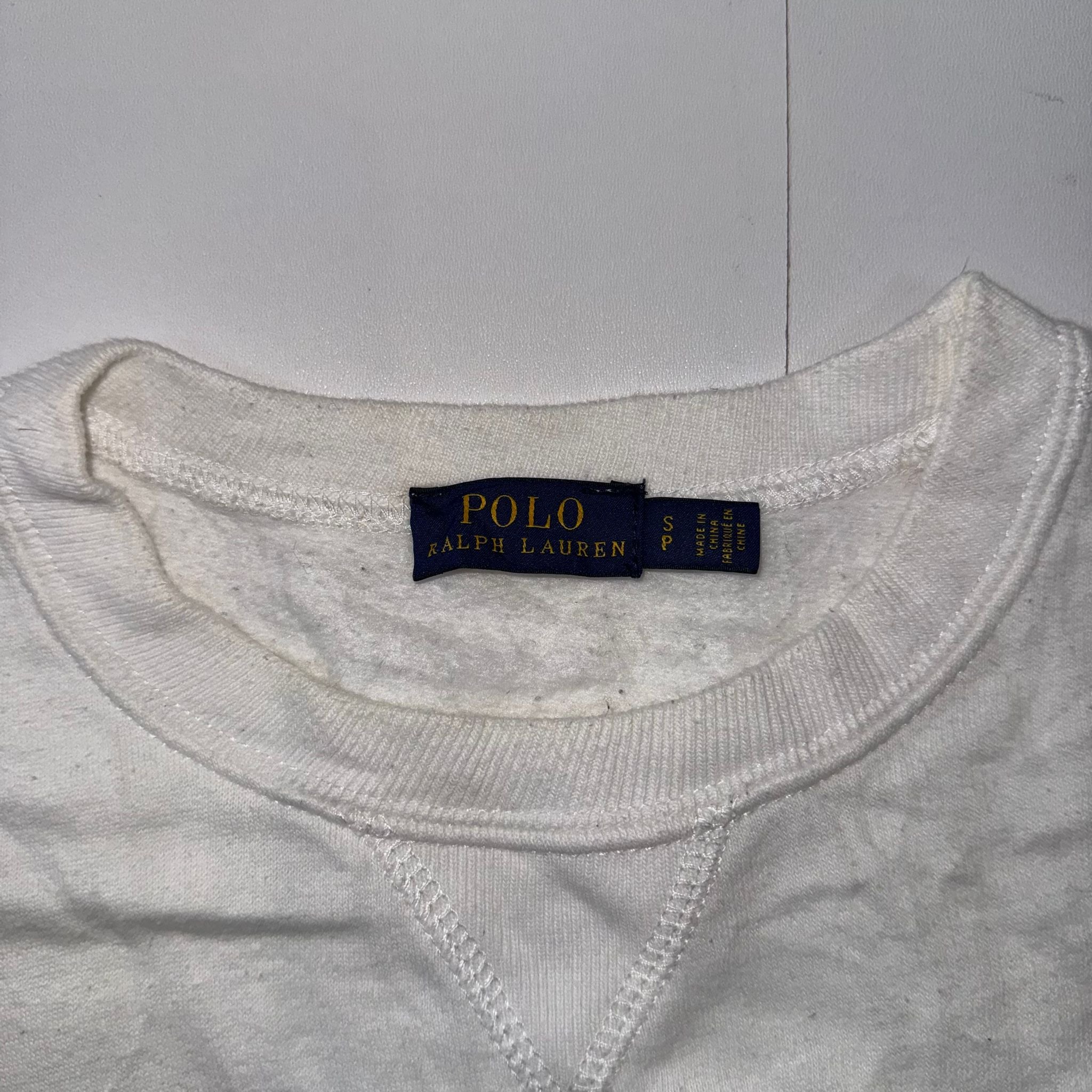 Polo Ralph Lauren Canada Flag Sweatshirt White Fleece Crewneck Size S Vintage Style