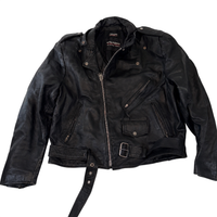 Wilsons Black Leather Biker Jacket XL Thinsulate Lined Motorcycle Jacket Vintage