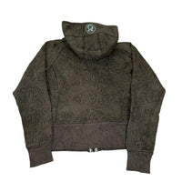 Lululemon Scuba Hoodie Graphic Print Olive Grey Zip Up Size S