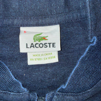 Lacoste Full-Zip Mock Neck Sweatshirt (Track Top) — Heathered Navy Blue, Size 5 (L)