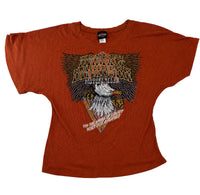 Harley-Davidson Rhinestone Eagle Graphic Dolman T-Shirt – Size S