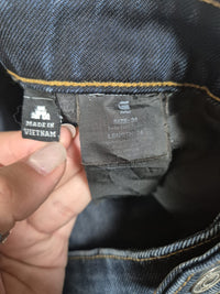 G-Star Raw 3301 Denim Shorts Dark Wash Straight Cut Size 36