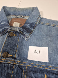 Hard Rock Cafe Ottawa Denim Trucker Jacket Distressed Mid Wash Blue Mens XL
