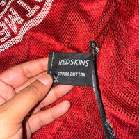 Redskins Leather Varsity Jacket Grey Burgundy College Patch Size L