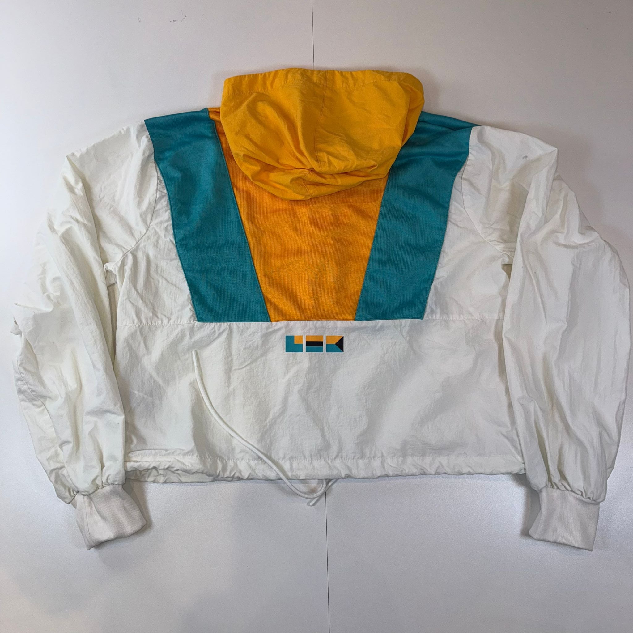 Reebok x Gigi Hadid Cropped Windbreaker Jacket Women’s XS Colorblock Hooded Pullover