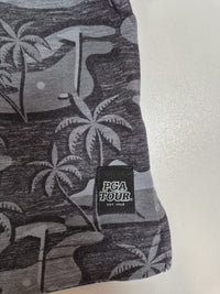 PGA Tour Golf Polo Shirt All Over Novelty Print Grey Size XL Mens
