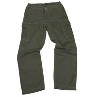True Religion Cargo Trousers Olive Green Contrast Stitch Cargo Pockets Size 34