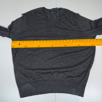 Polo Ralph Lauren Merino Wool V-Neck Jumper Charcoal Grey Size XXL