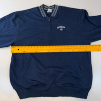 Vintage Reebok Classics Quarter Zip Sweatshirt Navy Blue Big Logo Spell Out 2XL Y2K