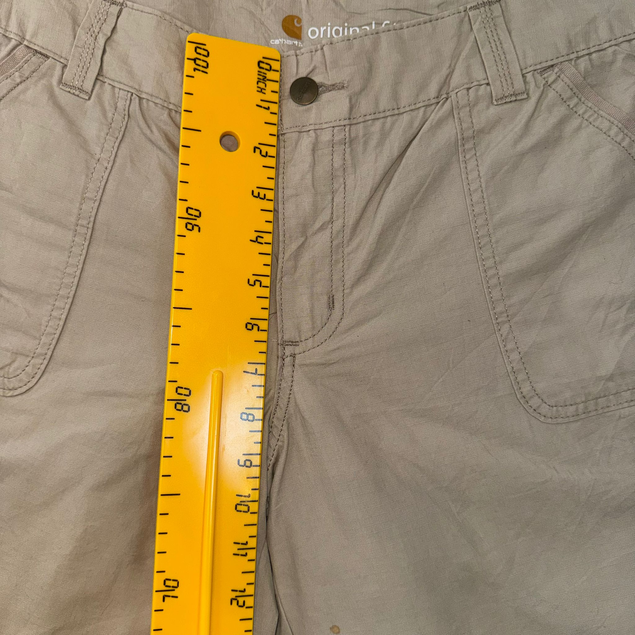 Carhartt Women’s Beige Utility Shorts Size 16 Original Fit Cotton Casual Workwear