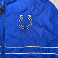 Reebok NFL Indianapolis Colts Windbreaker Jacket Blue Full Zip Lightweight Size L