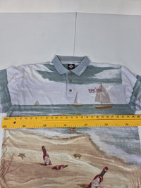 Tabasco Sportswear Beach Print Polo Shirt Star Hill Golf Club Size XL/XXL