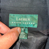 Lauren Ralph Lauren Double-Breasted Wool Blazer with Bullion Crest Buttons (Size 10)