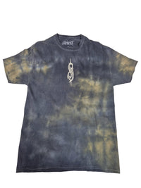 Slipknot Band T-Shirt Tie Dye Grey Black Pentagram Logo Size S