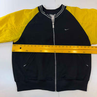 Vintage Nike Bomber Jacket Black Yellow Zip Up Track Jacket Y2K 90s Size L