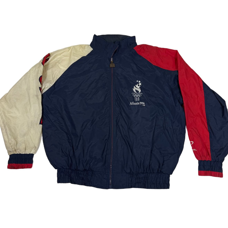 Vintage 90s Logo Athletic Atlanta 1996 Olympics Windbreaker Jacket USA Navy L