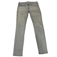 True Religion Skinny Jeans Stone Grey Contrast Stitch Denim Size 32