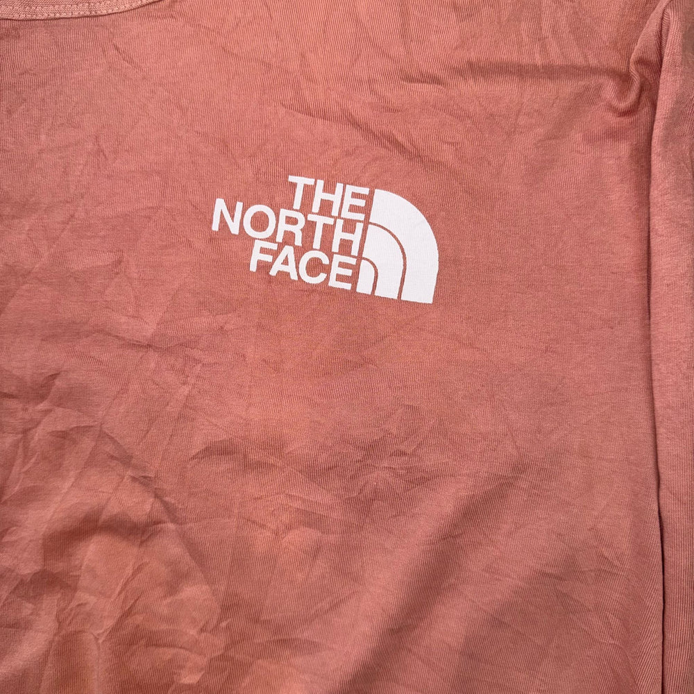 The North Face Floral Logo Long Sleeve T-Shirt Women's L Pink Rhododendron Graphic