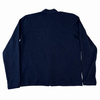 Lacoste Full-Zip Mock Neck Sweatshirt (Track Top) — Heathered Navy Blue, Size 5 (L)