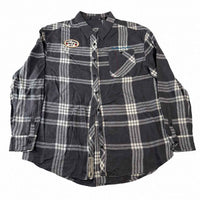 Harley-Davidson Grey & White Plaid Flannel Button-Up Shirt, Men's XL