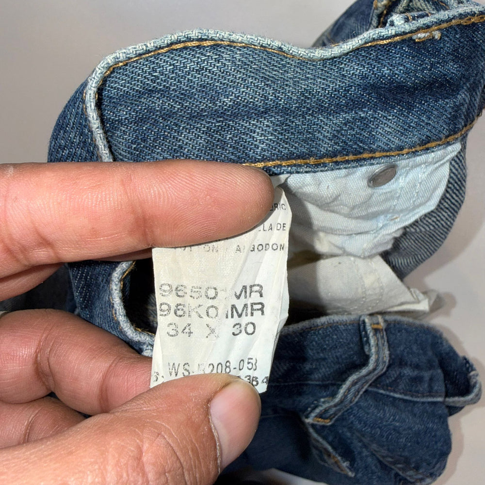 Vintage Wrangler Jeans Men’s 34x30 Blue Denim Relaxed Straight Leg Faded Distressed