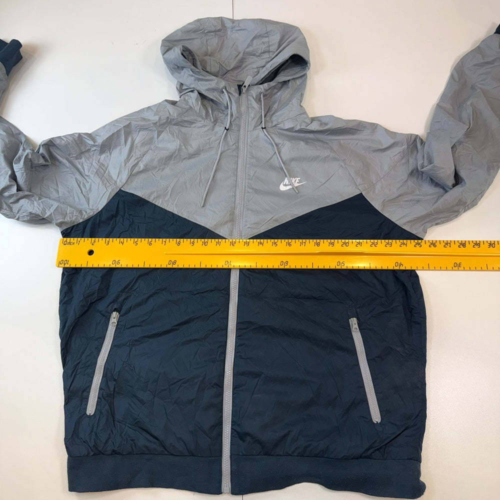 Nike Windrunner Jacket Hooded Windbreaker Grey Black