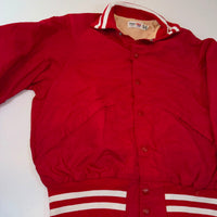 Vintage King Louie Pro Fit Red Varsity Bomber Jacket USA Made Size M 40-42