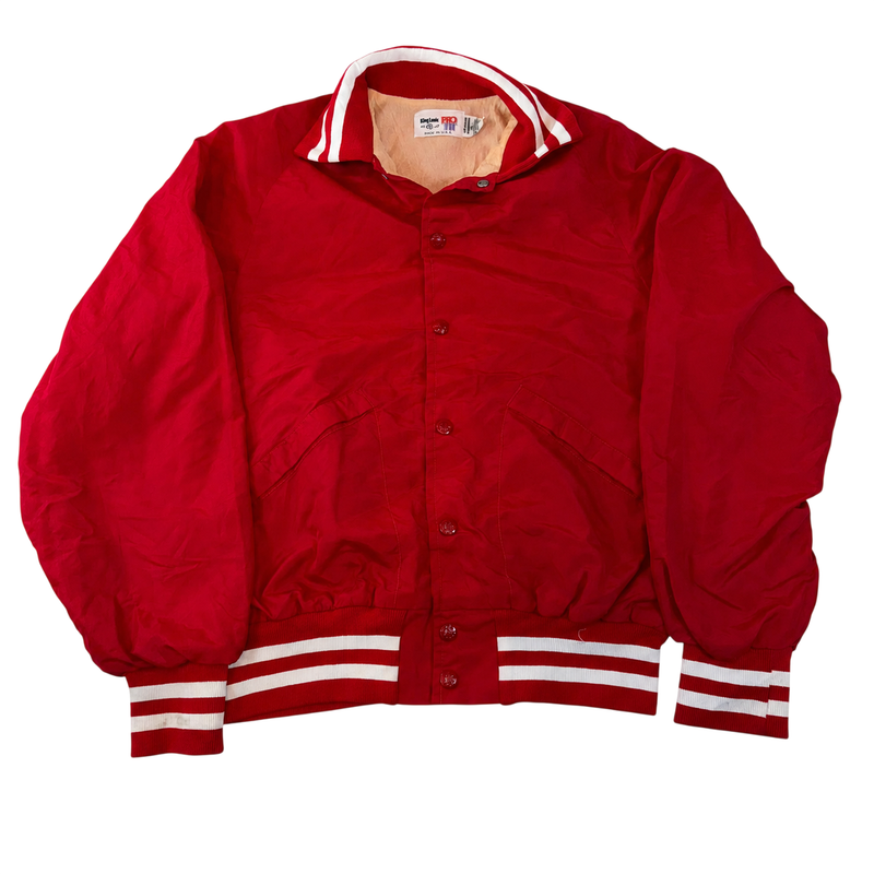 Vintage King Louie Pro Fit Red Varsity Bomber Jacket USA Made Size M 40-42