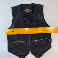 Harley-Davidson Leather Zip-Up Biker Vest, Women's Small