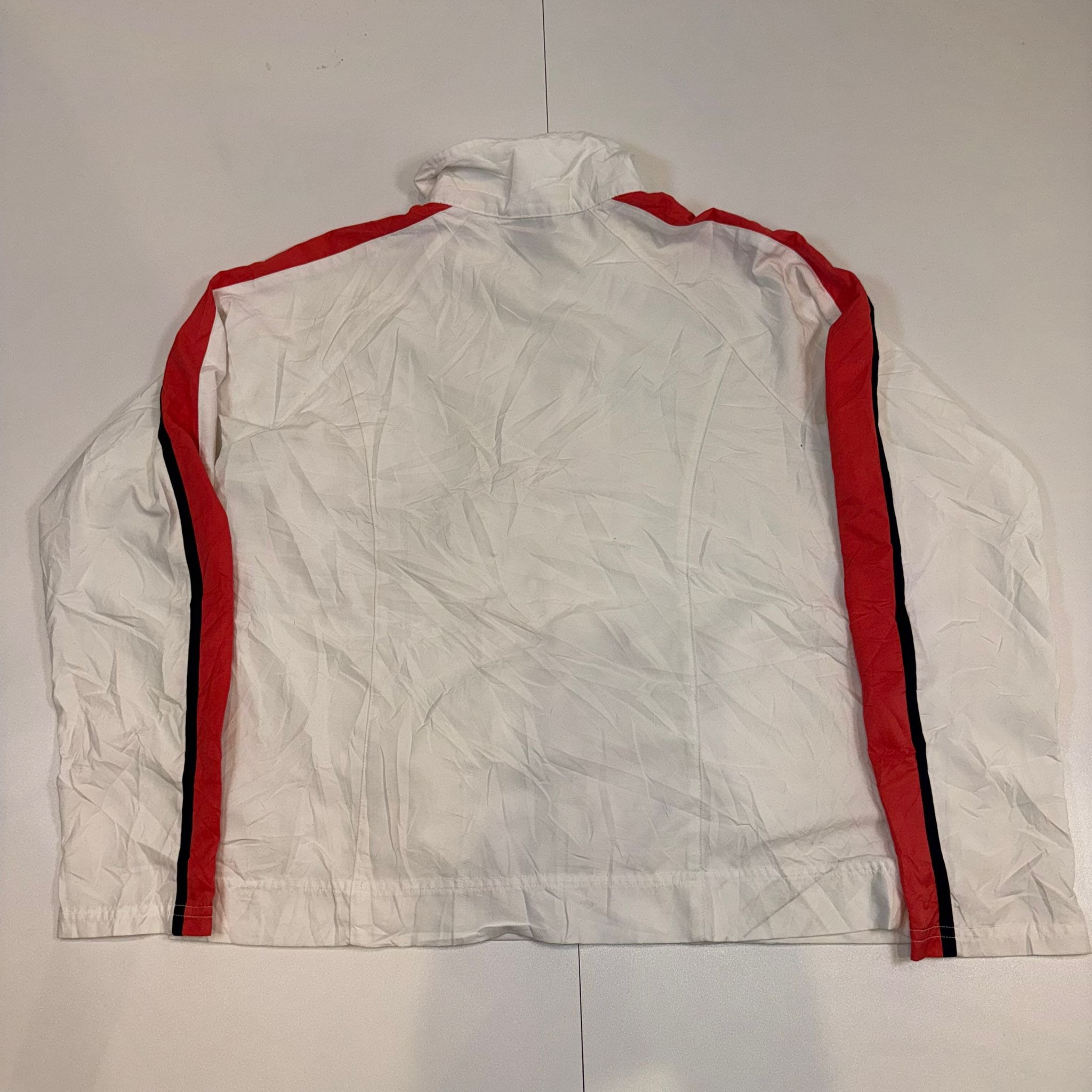 Nike White Red Black Windbreaker Jacket Size M Vintage Y2K