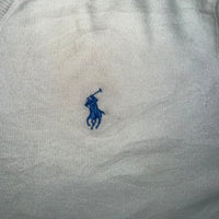 Polo Ralph Lauren V Neck Jumper Ivory Cotton Knit Slim Fit Size S