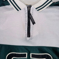 Southpole Mesh Quarter-Zip Jersey Polo White Green Oversized L/XL Y2K Streetwear