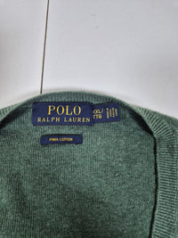 Polo Ralph Lauren V-Neck Jumper Pima Cotton Sage Green Size XXL