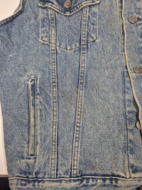 Harley-Davidson Vintage 90s Denim Vest Bar Shield Back Patch Biker Mens M