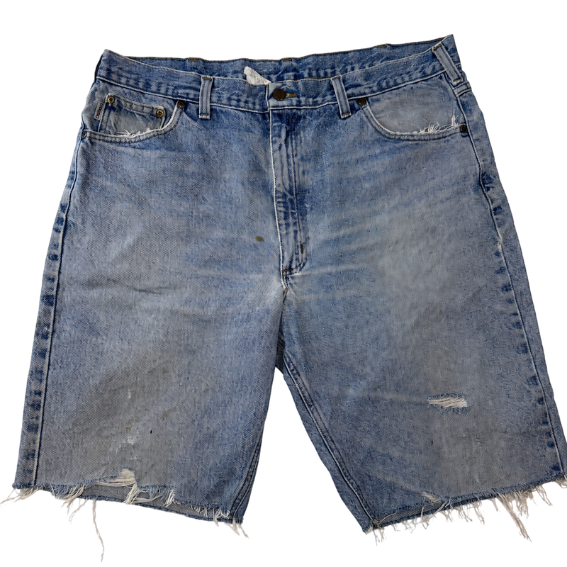 Vintage Carhartt Distressed Denim Shorts Light Wash Size 40 Workwear Carpenter Style