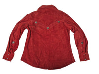 Harley-Davidson Suede Leather Western Shirt Red Womens S Snap Front Vintage 90s