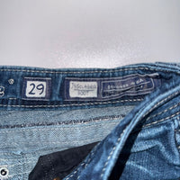 Miss Me Embellished Bootcut Jeans Blue Crystal Pockets Distressed 29