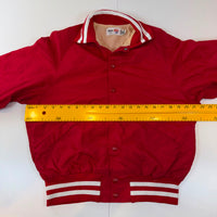 Vintage King Louie Pro Fit Red Varsity Bomber Jacket USA Made Size M 40-42