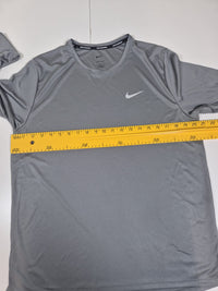 Nike Running Dri-FIT Long Sleeve Top Grey Reflective Swoosh Mens Size L