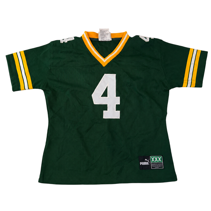 Vintage Puma Brett Favre #4 Green Bay Packers Jersey Signed Size M NFL American Football