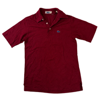 Vintage Chemise Lacoste Burgundy Polo Shirt Men's Medium M Red Croc Short Sleeve Made in France