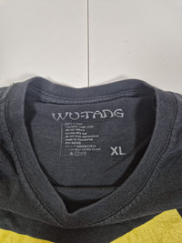 Wu-Tang Clan Graphic T-Shirt Faded Black Cracked Logo Print Size XL