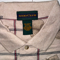 Izod Club Mens Polo Shirt US Open 1997 Golf Print Beige Size XL