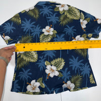 Pacific Legend Navy Hibiscus Hawaiian Shirt Made in Hawaii Cotton Size M