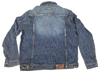 Hard Rock Cafe Ottawa Denim Trucker Jacket Distressed Mid Wash Blue Mens XL