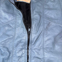 Genuine Leather Zip-Up Bomber Jacket, Men's Size 42 (L)