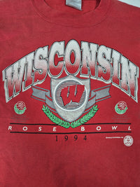 Wisconsin Badgers Rose Bowl 1994 Crewneck Sweatshirt Red Vintage Size M